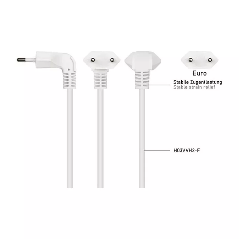 kabelmeister Euro Extension Cable with 3 Schuko Sockets, 0.25 m, Black (16 A, 3680 W)