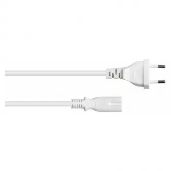 kabelmeister Euro Power Cable, Europlug Type C to Stripped Ends, 1.5 m, 0.75 mm², White