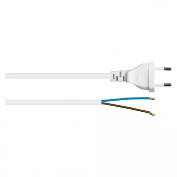 Kabelmeister Euro Power Cable with Open End, 3m, White (H03VVH2-F)