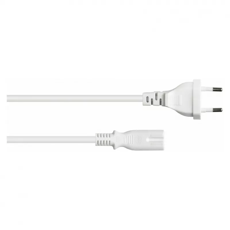 Kabelmeister Euro Power Cable with Open End, White, 5 m