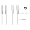 Kabelmeister Euro Power Extension Cable, IEC C8 Male to C7 Female, White, 3m