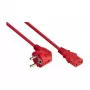 Kabelmeister Power Cable, Schuko Plug (CEE 7/7) 90° Angled to IEC C13, Red, 5m