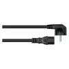 Kabelmeister Power Cable with 90° Angled Schuko Plug to C15 Socket, 3m, Black