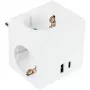 KABELMEISTER Power Strip Cube with 3x Schutzkontakt Outlets, USB-C 20W PD 3.0 and USB-A 18W, 1.5m, White