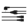 Kabelmeister Schuko Plug (90° Angled) to 2x IEC C13 Y-Power Splitter Cable, 2m, Black