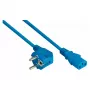 kabelmeister Schuko Plug (90° Angled) to C13 Power Cord, Blue, 10m