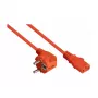 Kabelmeister Schuko to C13 Angled Power Cable 5m Orange