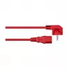 Kabelmeister Schuko to C13 Power Cord, 90° Angled, Red, 3m