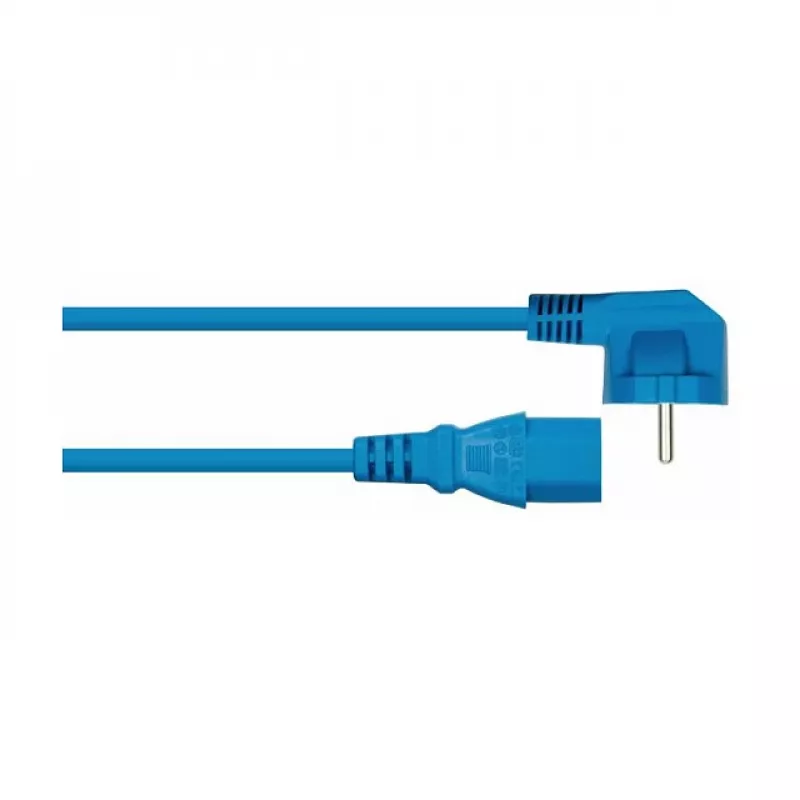 Kabelmeister Schuko to IEC C13 Angled Power Cable 1m Blue