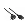 Kabelmeister SK0190-S050 Schuko Power Cord, 90° Angled CEE 7/7 to C19, 5m, Black