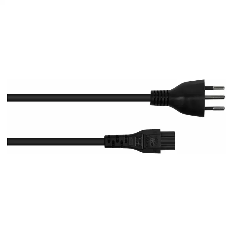 Kabelmeister SK6005-S018 AC Power Cord, Swiss Type J to C5, Black, 1.8 m