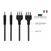 Kabelmeister SK6505-S018 AC Power Cable - Italian Type I Plug to IEC C5, Black, 1.8m