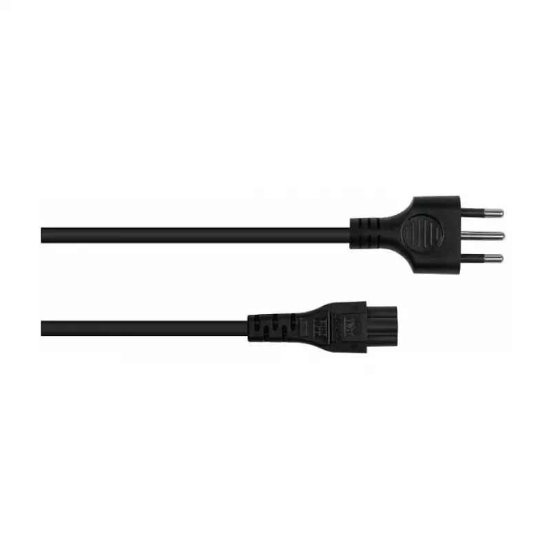 Kabelmeister SK6505-S018 AC Power Cable - Italian Type I Plug to IEC C5, Black, 1.8m
