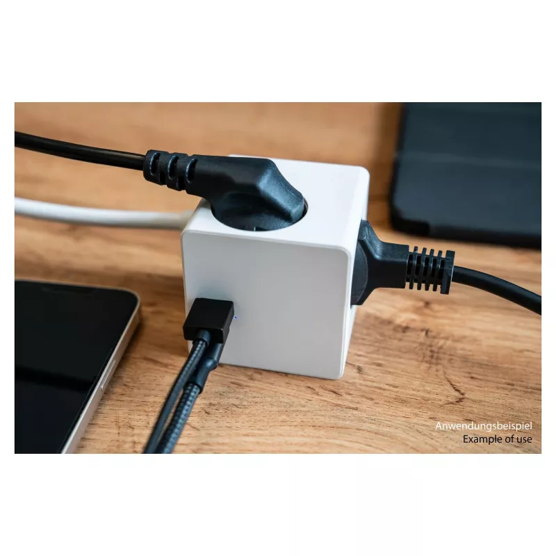 kabelmeister Socket Cube 3 Outlets with USB-C and USB-A, White, 2m
