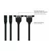 Kabelmeister USB 2.0 Extension Cable, Type-A Male to Panel Mount Type-A Female, 1m, Black