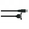 Kabelmeister USB 3.0 Extension Cable, Panel Mount, Type-A Male to Type-A Female, 0.3 m, Black, UL Certified