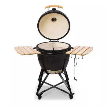 Kamado Bono Grande 23 inch Ceramic Charcoal Grill with Cart, Black