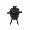 Kamado Bono Picnic Ceramic Grill 13 inch Kamado Barbecue Grill with Cart, Charcoal, Black