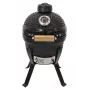 Kamado Bono Picnic Ceramic Grill 13 inch Kamado Barbecue Grill with Cart, Charcoal, Black