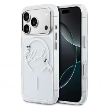 Karl Lagerfeld iPhone 15 Pro MagSafe Hard Case Transparent with Karl Script Logo