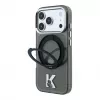Karl Lagerfeld iPhone 18 Pro / 17 Pro MagSafe IML Ring Stand 360 Kameo Metal Case - Black