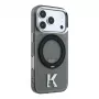 Karl Lagerfeld iPhone 18 Pro / 17 Pro MagSafe IML Ring Stand 360 Kameo Metal Case - Black