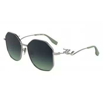 KARL LAGERFELD KL358S-041 Women's Sunglasses - Black Frame, Grey Lens, 57mm
