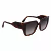 KARL LAGERFELD KL6098SN-240 Women's Square Acetate Sunglasses - Brown Havana Frame, Brown Gradient Lens - 52/19/140 mm