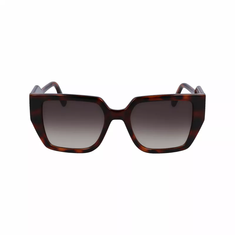 KARL LAGERFELD KL6098SN-240 Women's Square Acetate Sunglasses - Brown Havana Frame, Brown Gradient Lens - 52/19/140 mm