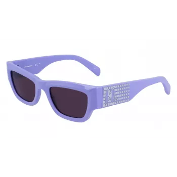 KARL LAGERFELD KL6141S522154 Women's Cat Eye Sunglasses - Black Acetate Frame, Grey Gradient Lens, 52mm