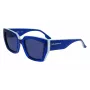 KARL LAGERFELD KL6143S-400 Women's Square Acetate Sunglasses, Dark Blue Frame, Grey Gradient Lens, 53mm