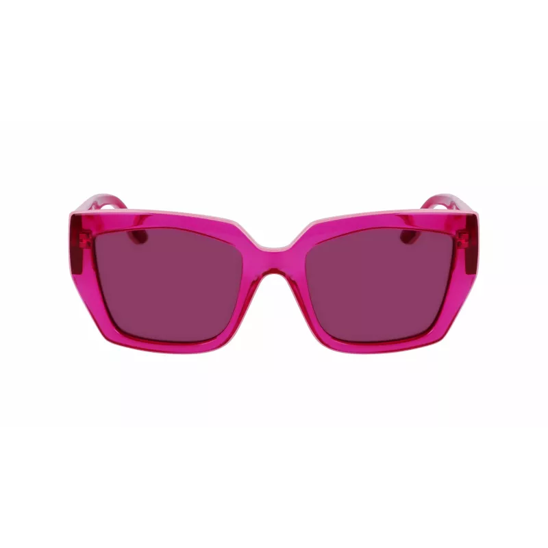 KARL LAGERFELD KL6143S-650 Women's Square Acetate Sunglasses - Red Havana, Brown Gradient Lens 53/20/145 mm