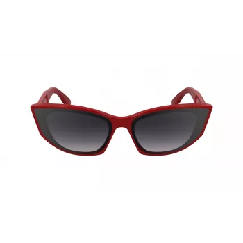 KARL LAGERFELD KL6162S-600 Women's Butterfly Sunglasses - Red/Burgundy Acetate Frame, Gradient Brown Lenses, 64/14/140 mm