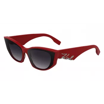 KARL LAGERFELD KL6162S-600 Women's Butterfly Sunglasses - Red/Burgundy Acetate Frame, Gradient Brown Lenses, 64/14/140 mm