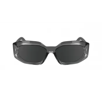 KARL LAGERFELD KL6167S-020 Women's Square Sunglasses - Black Acetate Frame, Grey Smoke Lens, 53mm
