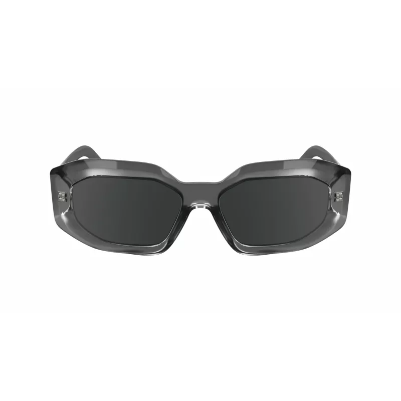 KARL LAGERFELD KL6167S-020 Women's Square Sunglasses - Black Acetate Frame, Grey Smoke Lens, 53mm