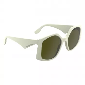 KARL LAGERFELD KL6208S-105 Women's Sunglasses - Black Acetate Frame, Grey Polycarbonate Lenses, 55mm