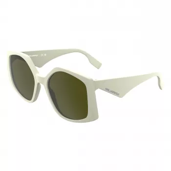 KARL LAGERFELD KL6208S-105 Women's Sunglasses - Black Acetate Frame, Grey Polycarbonate Lenses, 55mm