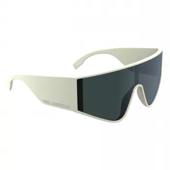 KARL LAGERFELD KL6209S-105 Unisex Square Sunglasses, Shiny Black Frame, Grey Lens, 65/19/140 mm
