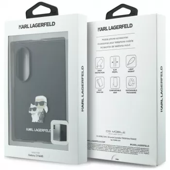 Karl Lagerfeld PU Saffiano Karl and Choupette Case for Samsung Galaxy Z Fold8 Black