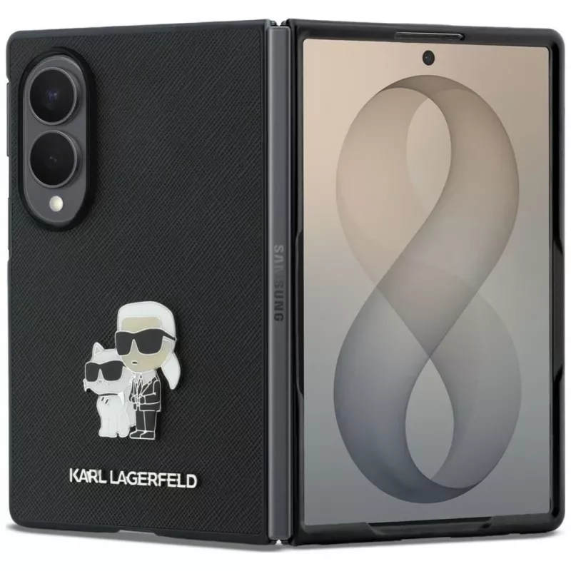 Karl Lagerfeld PU Saffiano Karl and Choupette Case for Samsung Galaxy Z Fold8 Black