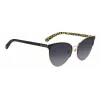 KATE SPADE Women's Izara Cat Eye Sunglasses IZARAGS807F79 - Black Acetate Frame, Grey Polycarbonate Lenses, 57mm