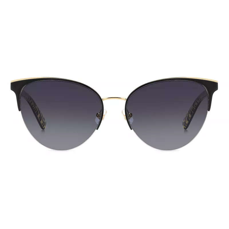 KATE SPADE Women's Izara Cat Eye Sunglasses IZARAGS807F79 - Black Acetate Frame, Grey Polycarbonate Lenses, 57mm