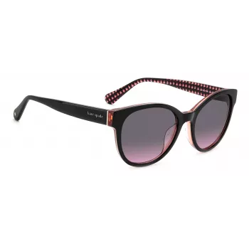 KATE SPADE Women's Nathalie GS807 Sunglasses - Black Acetate Frame Grey Gradient Lens 55/17/140 mm