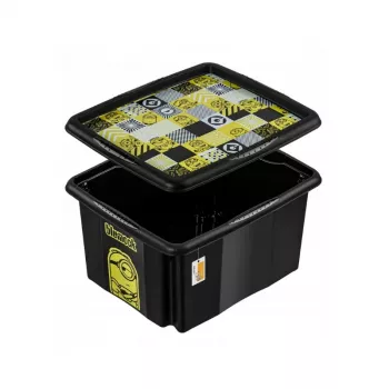 keeeper Box with lid 15L Karolina “Minions Mosaic” 38x29.5x20.5cm black