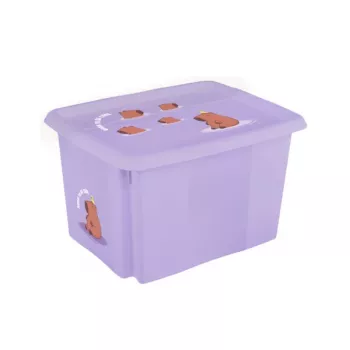 keeeper Box with lid 45L Karolina Capybara 55.5x40x30cm soft purple