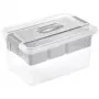 keeeper Box with Lid and Organizer Henri 29x41x20 cm 16 L Light Grey/Transparent