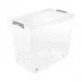 keeeper Box with Lid on Wheels clipbox Leo 59x38x47cm 74L Transparent