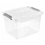 keeeper Clipbox Leonie Storage Box with Clip-on Lid, 16.6 L, Transparent, 37.5 x 28.5 x 23.5 cm