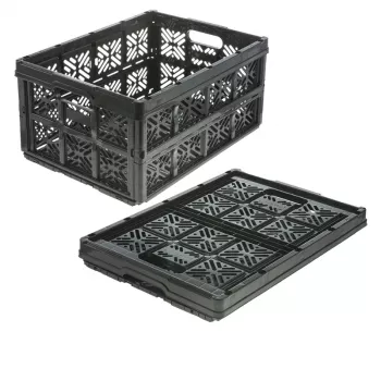 keeeper Folding Box ida, 32 L, Black, Load Capacity up to 16 kg, 48 x 35 x 23 cm
